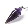 Natural Amethyst Pointed Dowsing Pendulums AJEW-B020-01P-03-3