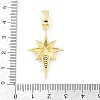 Brass Micro Pave Clear Cubic Zirconia Star European Dangle Charms KK-Z090-03G-3