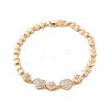 Brass Micro Pave Cubic Zirconia Link Chain Bracelets KK-R217-38G-4
