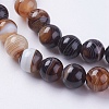Round Dyed Natural Striped Agate/Banded Agate Beads Strands X-G-G582-8mm-04-3