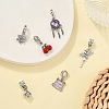 18Pcs 6 Styles Alloy Enamel & Crystal Rhinestone European Dangle Charms FIND-YW0006-85-5