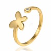 Stylish Adjustable Stainless Steel Butterfly Cuff Rings for Women CD3807-4-1