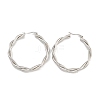 304 Stainless Steel Twist Ring Hoop Earrings for Women EJEW-U022-14P-1