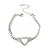 304 Stainless Steel Heart Link Bracelets BJEW-F544-01P-2