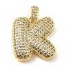 Brass Micro Pave Cubic Zirconia Pendants KK-E061-03G-11-1