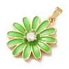 Brass Micro Pave Clear Cubic Zirconia Pendants KK-E803-02G-C-2