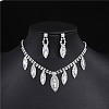 Horse Eye Rhinestone Pendant Necklaces & Stud Dangle Earrings Sets for Women WG365F8-01-1