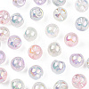 UV Plating Rainbow Iridescent Acrylic Beads OACR-P015-04A-1