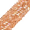 Electroplate Transparent Glass Beads Strands EGLA-Q139-01A-A05-1