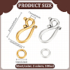 100 Sets 2 Colors Tibetan Style Hook and Eye Clasps FIND-PH0025-84-2