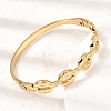 304 Stainless Steel Oval Ring Hinged Cuff Bangles for Women SA-CBAF851-07G-2