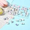 40Pcs Floral Printed Porcelain Beads PORC-FS0001-15-9