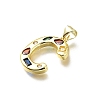 Brass Micro Pave Clear Cubic Zirconia Pendants KK-G521-01G-C-01-2