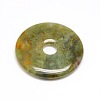 Donut/Pi Disc Natural Gemstone Pendants G-L234-40mm-12-1