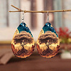 Iron & Imitation Leather Dangle Earrings WGA6ACA-01-1