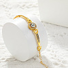 Flat Round Zinc Alloy with Crystal Rhinestone Bangles for Women FS-WG299D2-03-2
