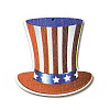 American Flag Theme Single Face Printed Aspen Wood Big Pendants WOOD-G014-18-2