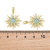 Brass Micro Pave Sky Blue Cubic Zirconia Pendants CU-CBAA571-08G-3