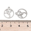 Non-Tarnish 316 Surgical Stainless Steel Charms STAS-C096-11F-P-3