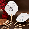 20Pcs Bamboo Short Fan Handle DIY-FH0010-40B-4