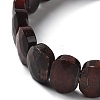 Dyed & Heated Natural Red Tiger Eye Beaded Stretch Bracelet G-E010-01-11-3