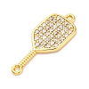 Brass Micro Pave Clear Cubic Zirconia Connector Charms KK-P288-01G-2