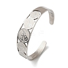 201 Stainless Steel Cuff Bangles for Women BJEW-F507-04P-2