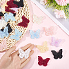 40Pcs 8 Colors Polyester Butterfly DIY-SP0006-27-3