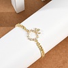 Brass Micro Pave Cubic Zirconia Link Bracelets BJEW-M050-06G-01-3