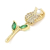 Brass Micro Pave Cubic Zirconia Pendants KK-D357-38G-02-2