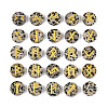 Brass Elder Futhark Alphabet Engraved Symbol Flat Round Natural Dalmatian Jasper Rune Stones G-I373-01D-1