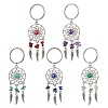 Woven Net/Web with Feather Alloy Gemstone Keychain KEYC-JKC00965-1