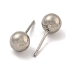 Tarnish Resistant 304 Stainless Steel with 201 Stainless Steel Smooth Round Ball Stud Earring Findings STAS-O004-08E-P-2