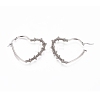 Non-Tarnish Long-Lasting Plated 304 Stainless Steel Wire Wrapped Hoop Earrings EJEW-D250-01B-P-2