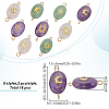 18Pcs 9 Styles Natural Green Aventurine & Amethyst & Rose Quartz Connector Charms PALLOY-HY00037-2