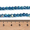 Electroplate Transparent Glass Beads Strands EGLA-K015-18O-4