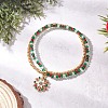 Christmas Glass Seed Beads & Glass Beads Multi-layered Bracelets BJEW-MZ00240-01-2