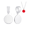 2Pcs 925 Sterling Silver Glue-on Flat Pad Bails STER-PH0003-96-6