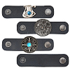 4Pcs 4 Styles PU Leather with Alloy Scarf Clips FIND-CL0002-27-1