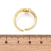 Brass Micro Pave Cubic Zirconia Shell Cuff Rings KK-D363-24B-G-3
