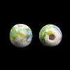 Floral Printed Porcelain Beads PORC-Q199-8mm-10-4