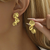304 Stainless Steel Dangle Stud Earrings for Women GB6330-1-2