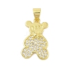 Rack Plating Brass Micro Pave Cubic Zirconia Pendants KK-Z074-64G-1