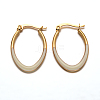 Oval 304 Stainless Steel Enamel Hoop Earrings X-EJEW-L139-12G-1