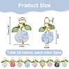 50Pcs 10 Colors Rose Flower Transparent Glass Pendants PALLOY-HS00017-2