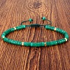 Dyed Natural White Jade Heishi Beads Adjustable Braided Bracelets for Men Women BX7041-8-1
