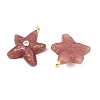 Natural Strawberry Quartz Pendants G-H353-01G-04-2