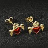 Brass Enamel Stud Earrings for Women EJEW-A126-05D-G-4