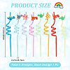 Gorgecraft 8Pcs 8 Colors PET Spiral Drinking Straws AJEW-GF0006-15-2