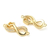 Rack Plating Brass Clear Cubic Zirconia Infinity Heart Connector Charms KK-C084-13B-G-2